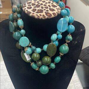 Elegant Turquoise and Green Beaded Necklace